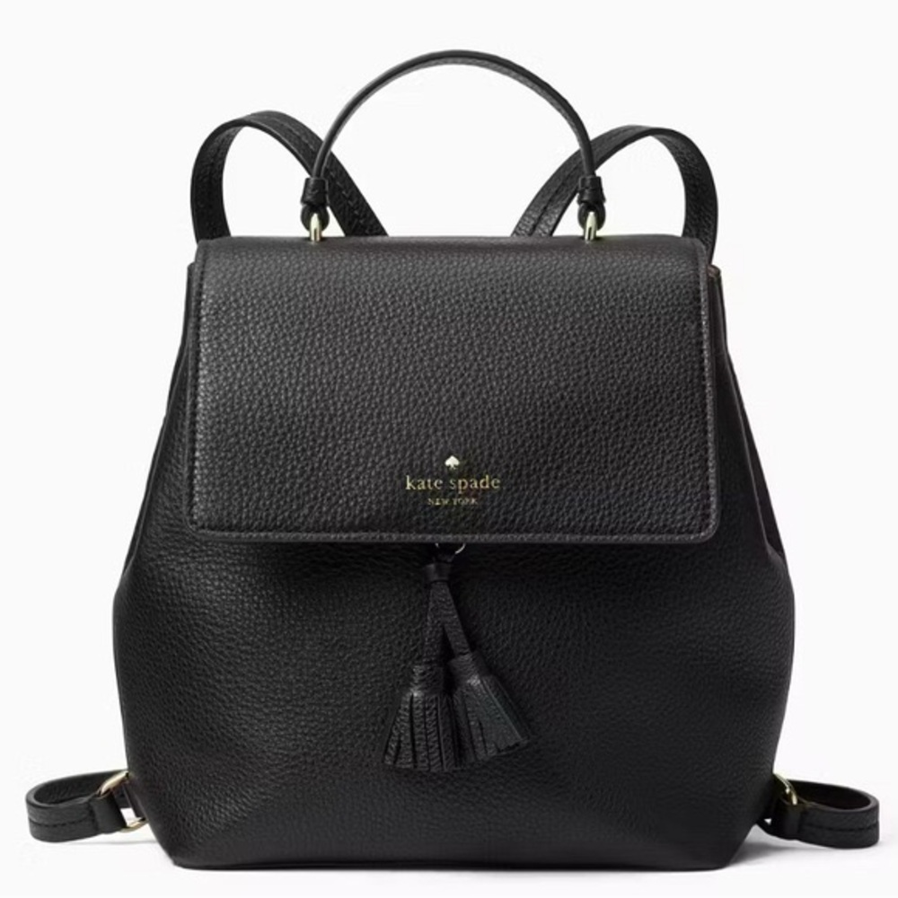 Kate Spade Black Pebbled Backpack